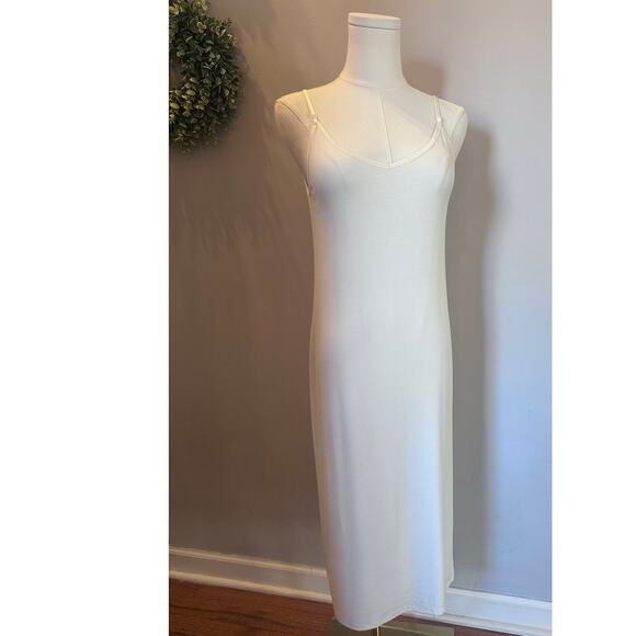 Joah Brown V Neck Dress XS/S Dune rib NWT Ribbed Adjustable Straps - Picture 3 of 14